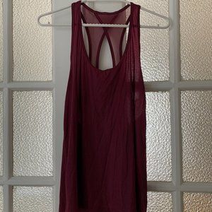 Red lululemon mesh cross-back tank top